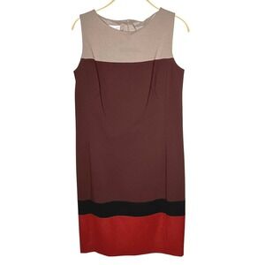Akris Punto Color‎ Block Sheath Dress Size US 10 Knee Length Sleeveless